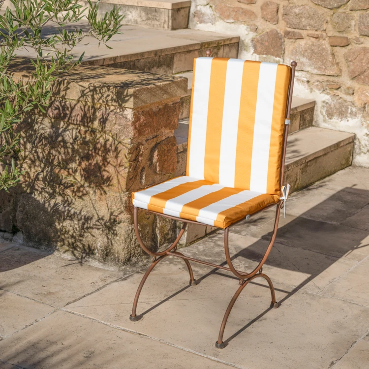 Coussin de chaise assise et dossier imperméable  à rayures