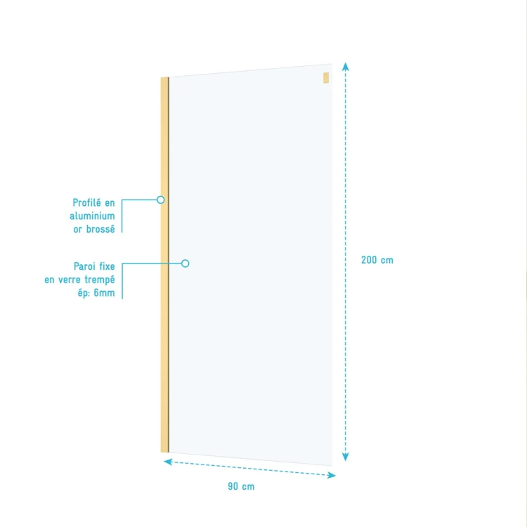 Paroi de retour en verre trempé