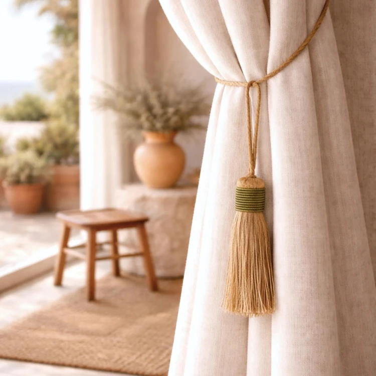 Fermacravatta con nappina naturale