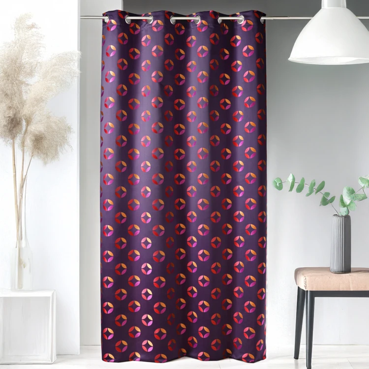 Rideau en jacquard à imprimés "rosace"