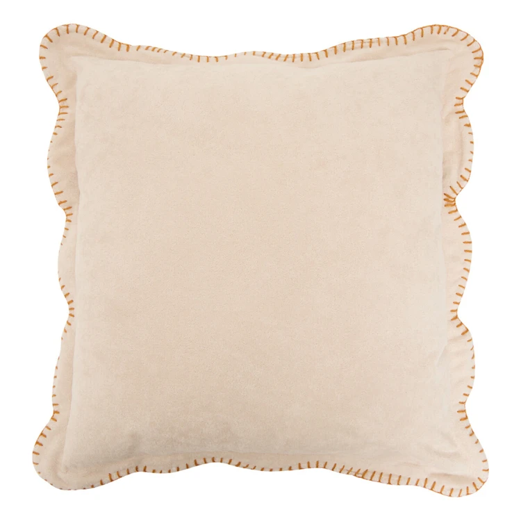 Almofada decorativa com capa removível e borda ondulada