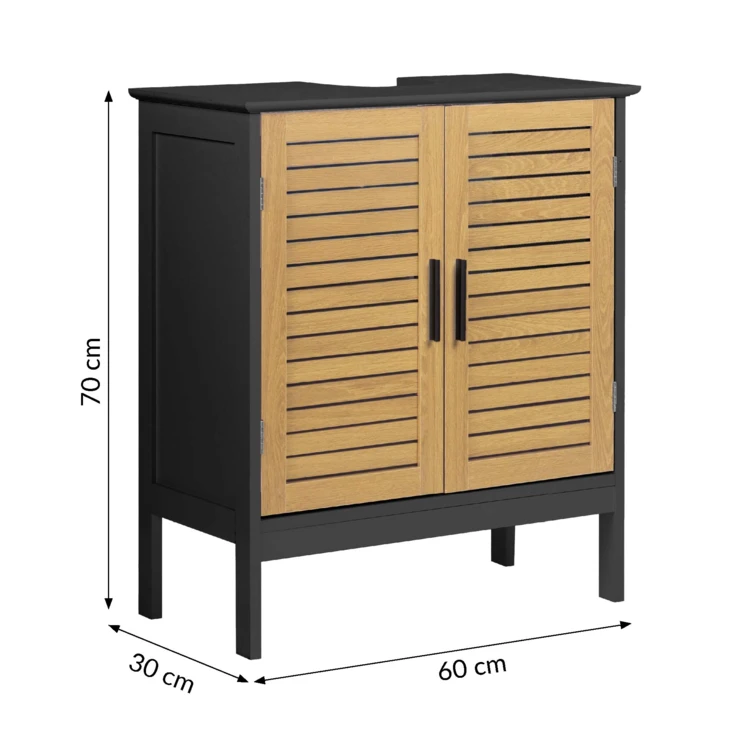 Meuble sous vasque de salle de bain avec portes persiennées