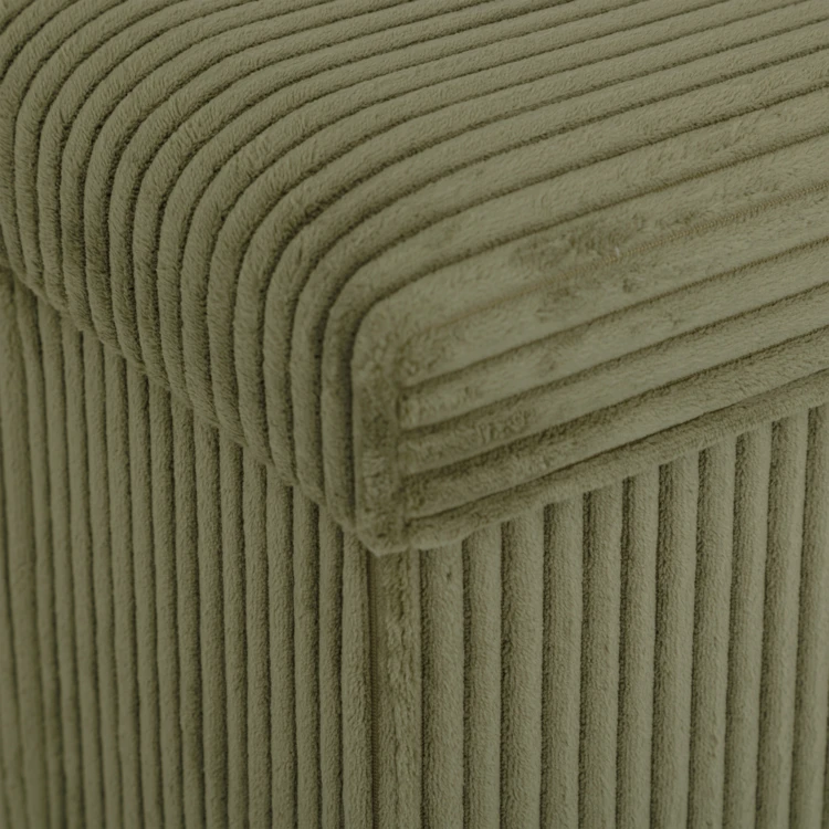 Doppelt faltbarer Pouf in Cord-Samt-Optik mit integriertem Stauraum