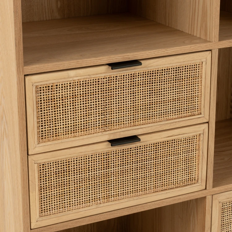 Meuble salon en bois rangements multiples