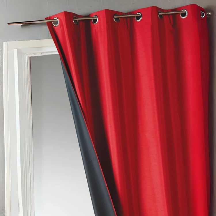 Cortina lisa en shantung ocultante 3 capas