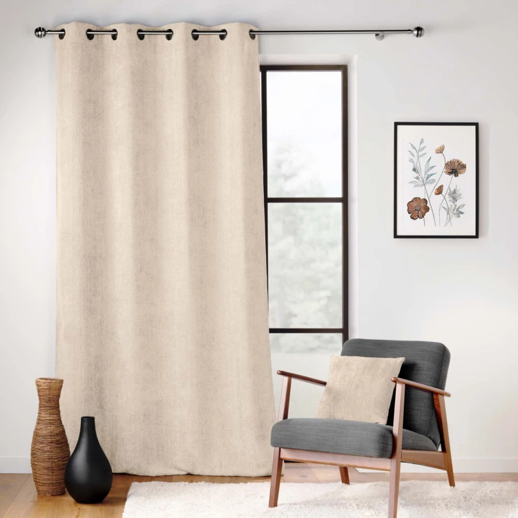 Rideau à œillets en velours chenille