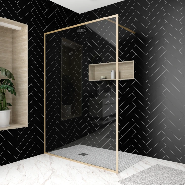 Paroi de douche à l'italienne fixe en verre trempé