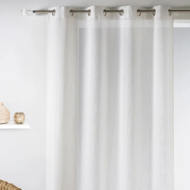 Voilage rayures brodées ton sur ton