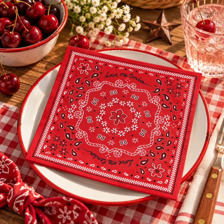 Confezione da 20 tovaglioli di carta a forma di bandana