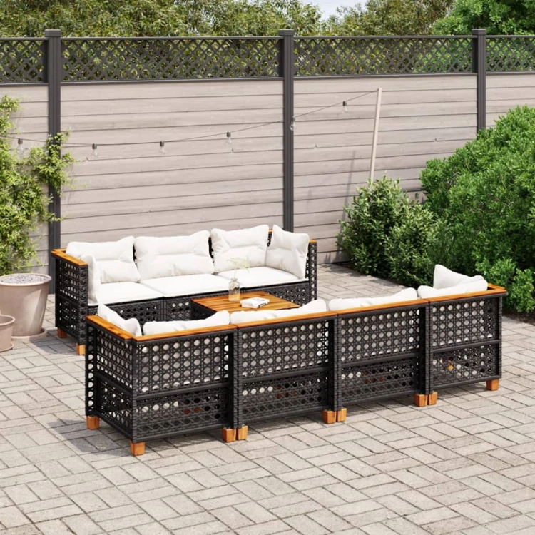 Gartenmöbel-Set 8-teilig aus Polyrattan
