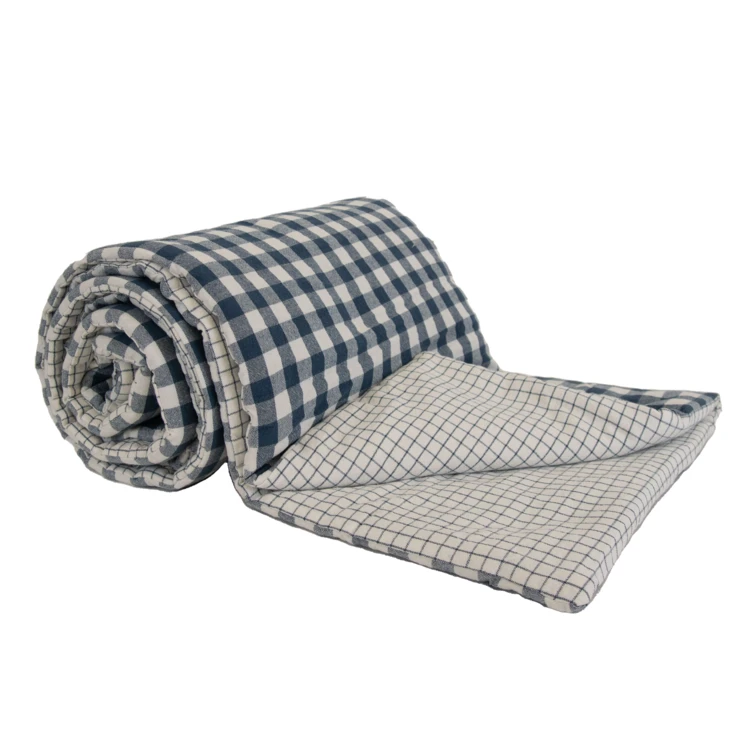 Édredon motif vichy en coton