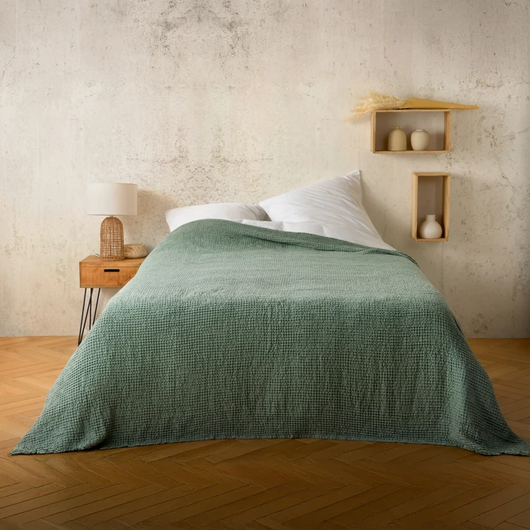 Plaid en coton nid d’abeille