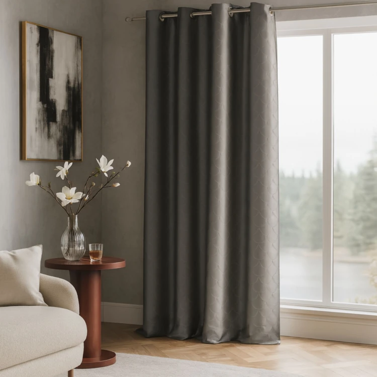 Rideau effet soie motif écaille