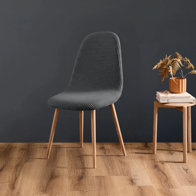 Housse de chaise scandinave extensible en tissu gaufré