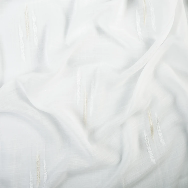 Voilage texturé motif fil coupé esprit ikat