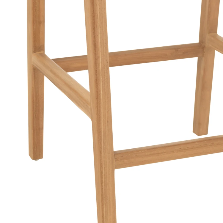 Chaise de bar en rotin et bois de teck