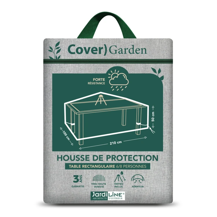 Housse de protection table de jardin rectangulaire