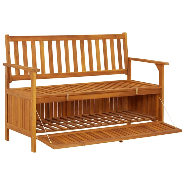Banc de jardin avec coffre de rangement en bois