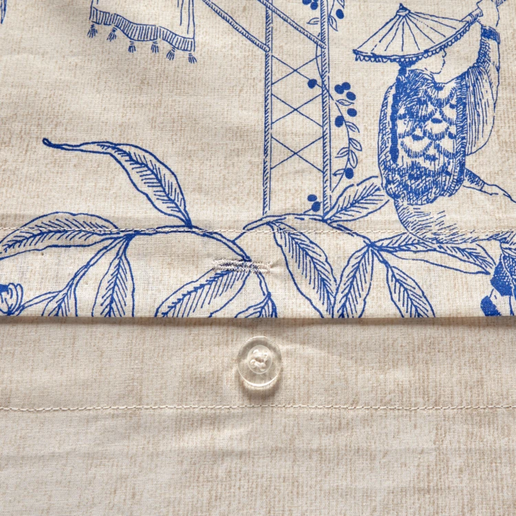 Parure de lit imprimée 3 pièces inspiration japonaise housse + taies