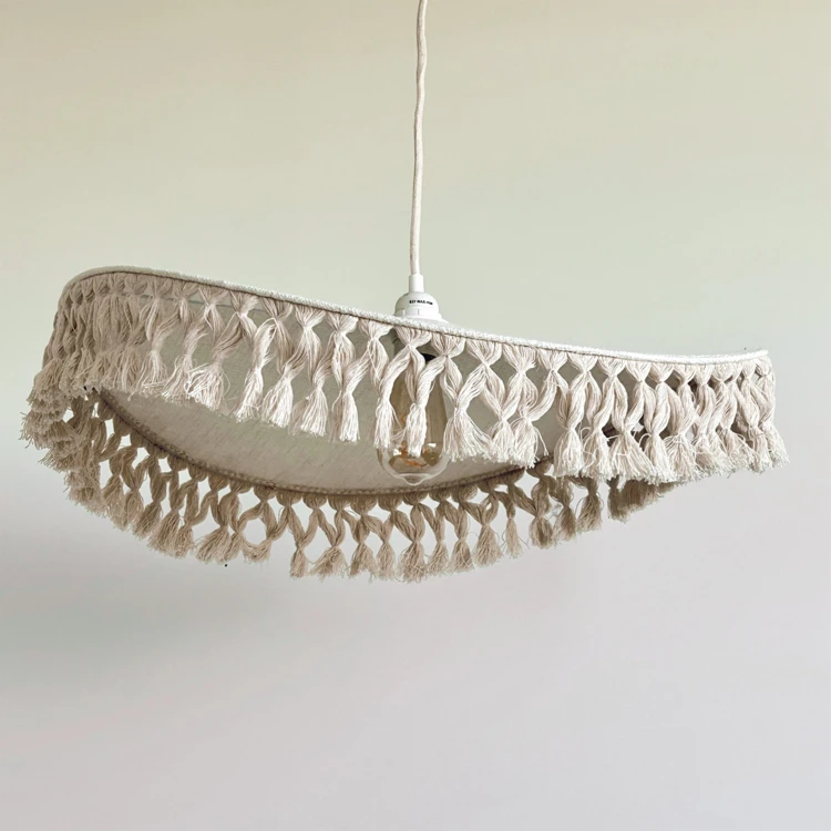 Abat-jour en coton naturel pour suspension