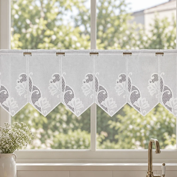 Brise bise brodé motif floral – bas à pointes droites