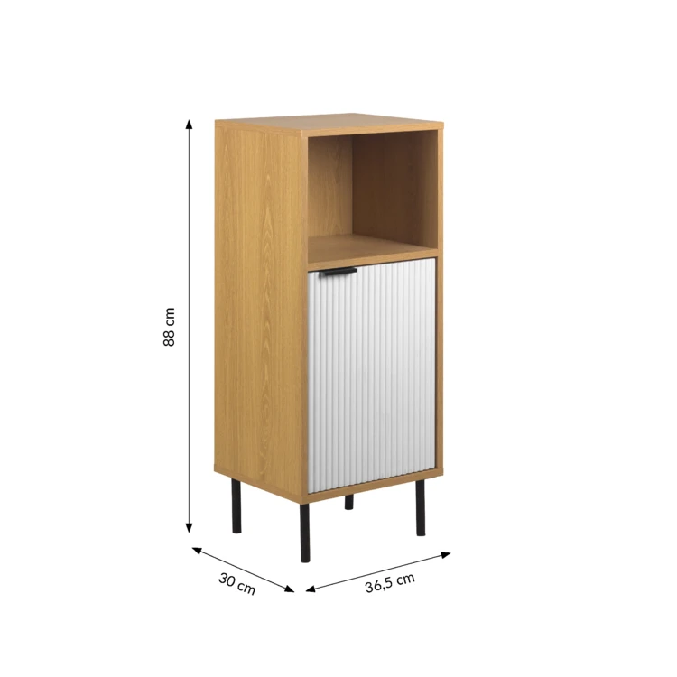 Meuble bas de salle de bain avec rangement à rainures