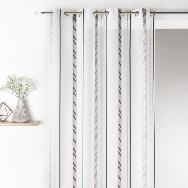Voilage fantaisie en organza à rayures verticales