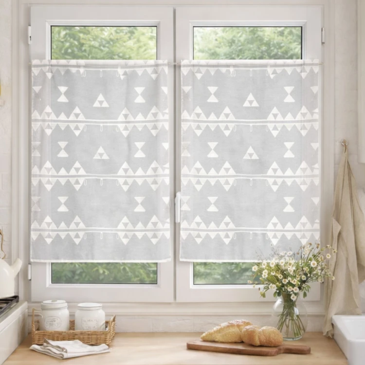 Petit voilage de fenêtre broderie triangle
