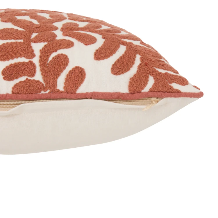 Housse de coussin en coton motif végétal