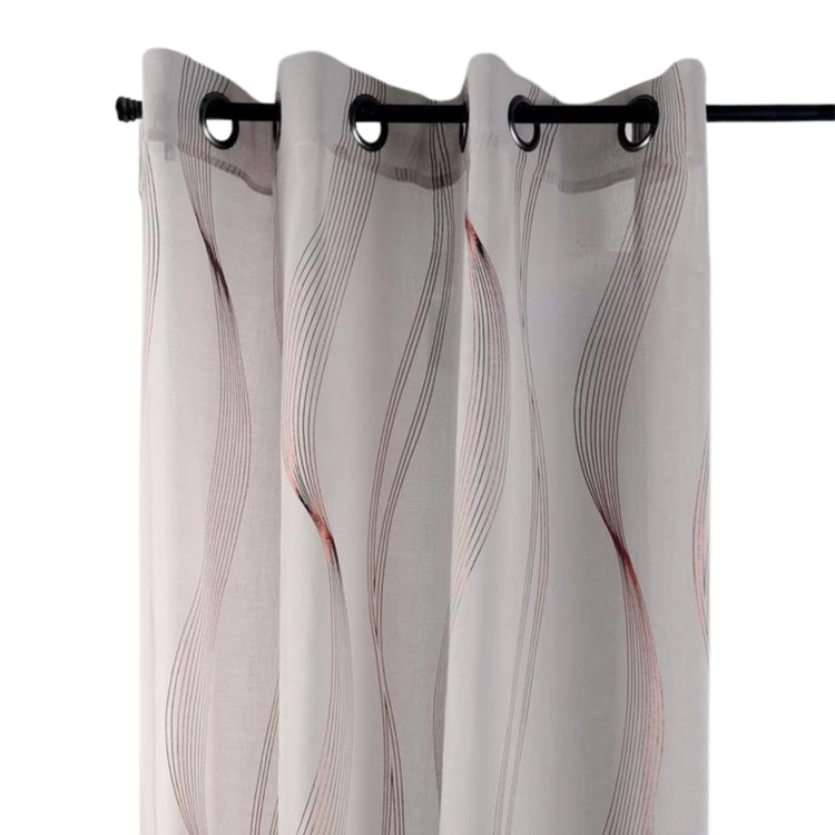 Voilage rayures ondulées métalisées