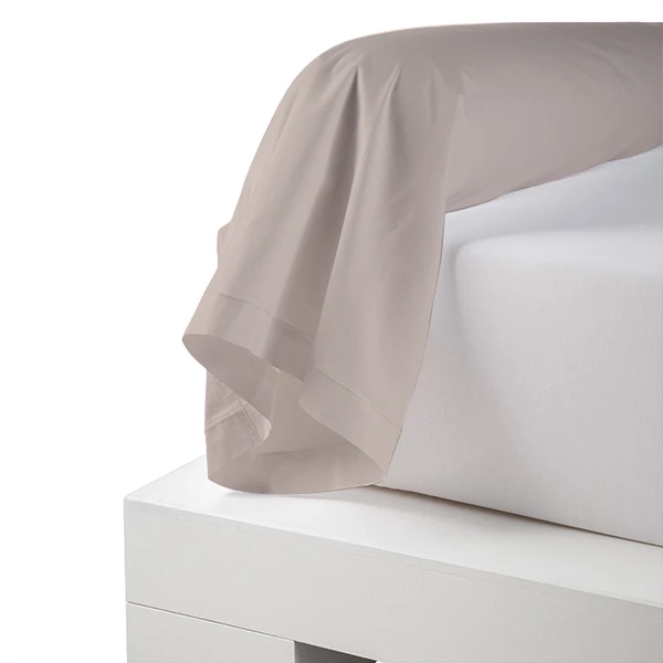 Fodera per guanciale a cilindro in percalle di cotone, tinta unita con finitura trapuntata