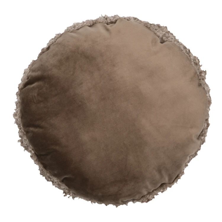 Coussin rond décoratif effet bouclette