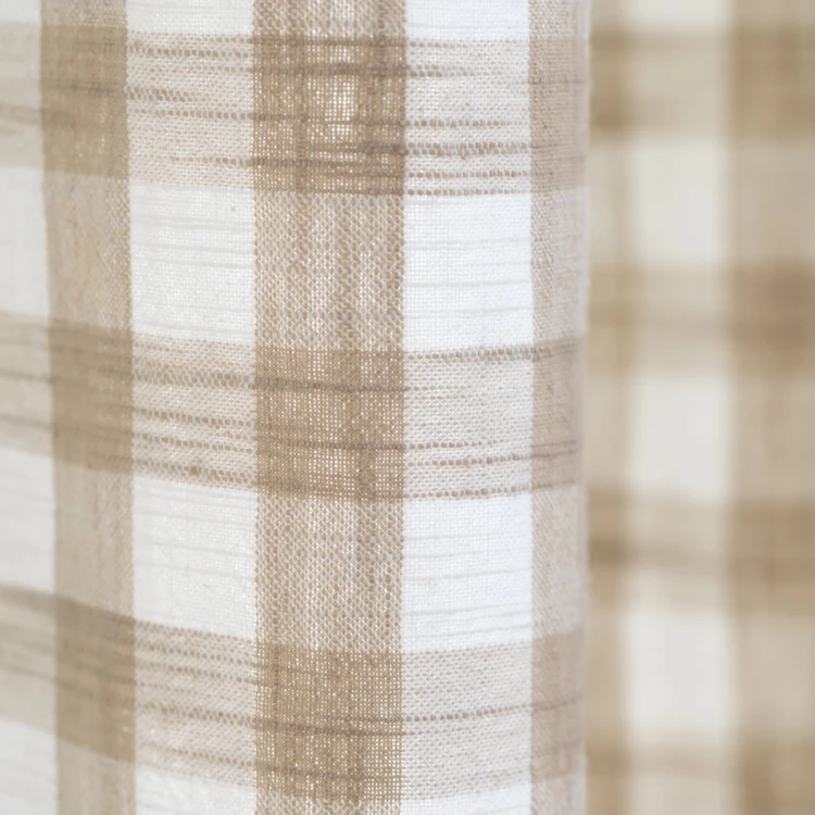 Rideau en coton effet lavé à motifs Vichy