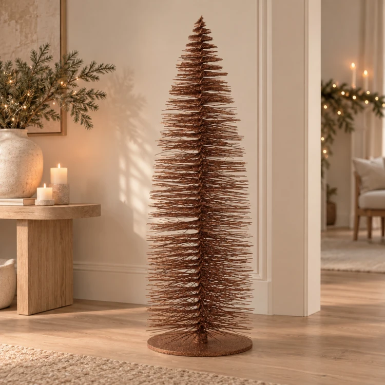 Sapin de Noël décoratif pailleté en bois