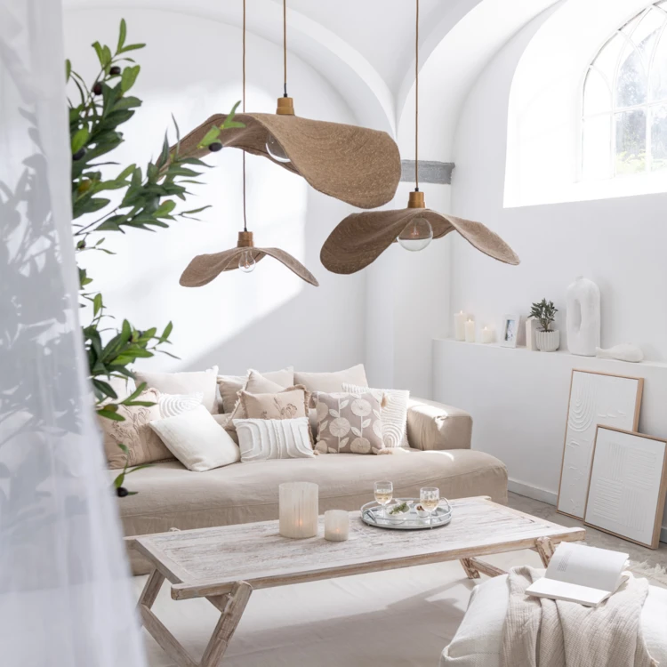 Suspension en jonc naturel
