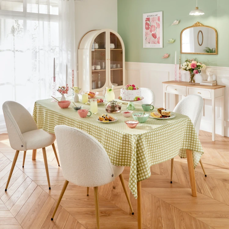 Nappe en coton vichy pour table rectangulaire
