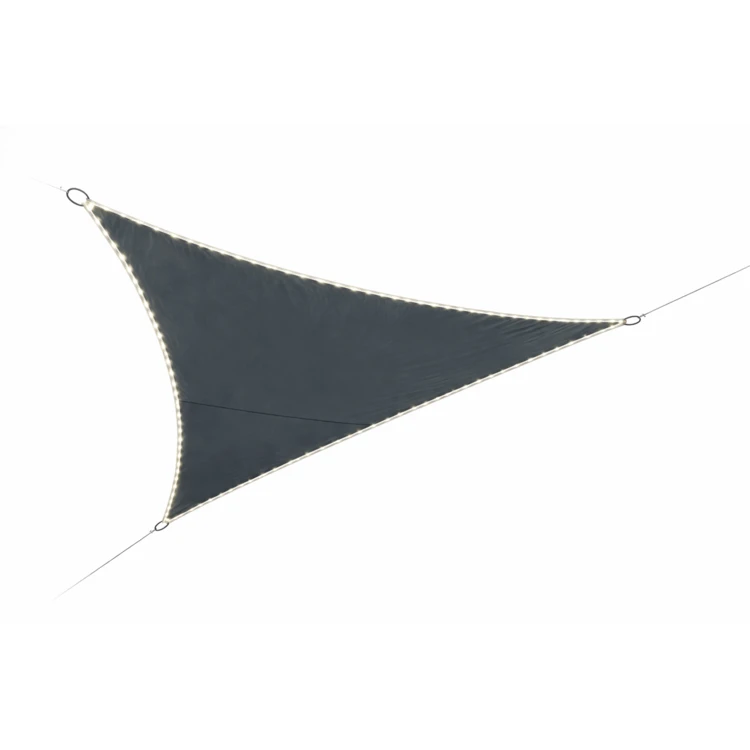Voile d’ombrage triangulaire avec leds solaires