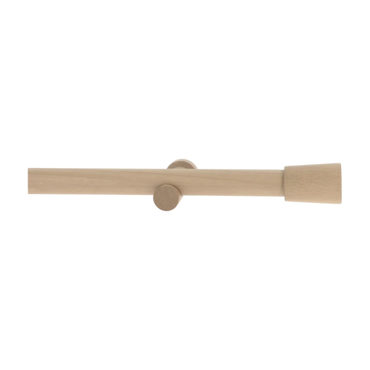 Kit tringle à rideaux en bois avec embout conique D28mm