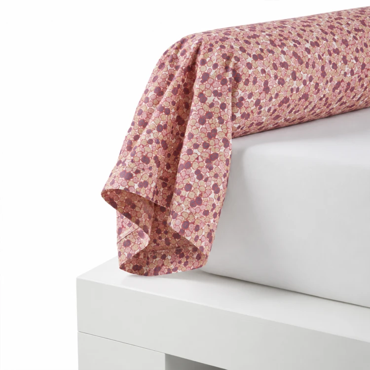 Taie de traversin en coton motif floral