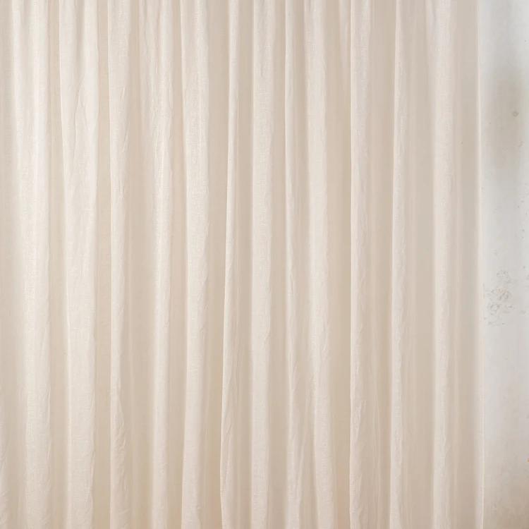 Tissu voile gaze poly-lin