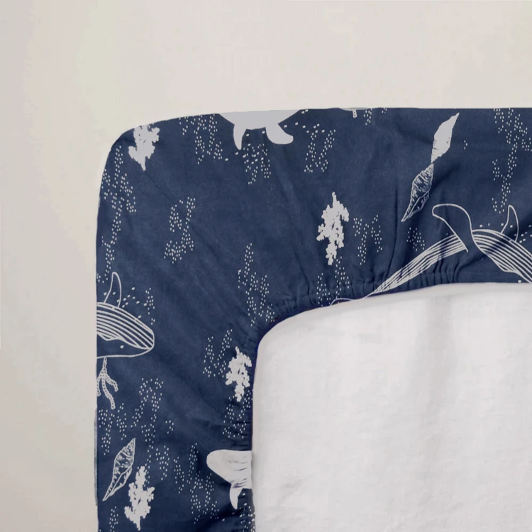 Drap-housse bébé en jersey 100% coton extensible baleine