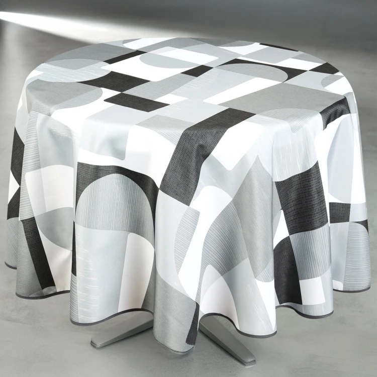 Nappe anti-tâche ronde design géométrique