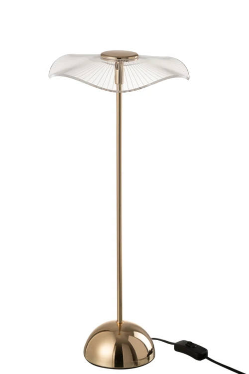 Lampe de table LED en métal effet fleur