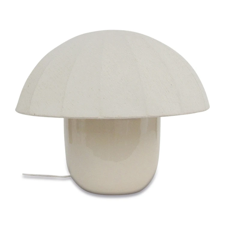 Lampe champignon design en coton et métal