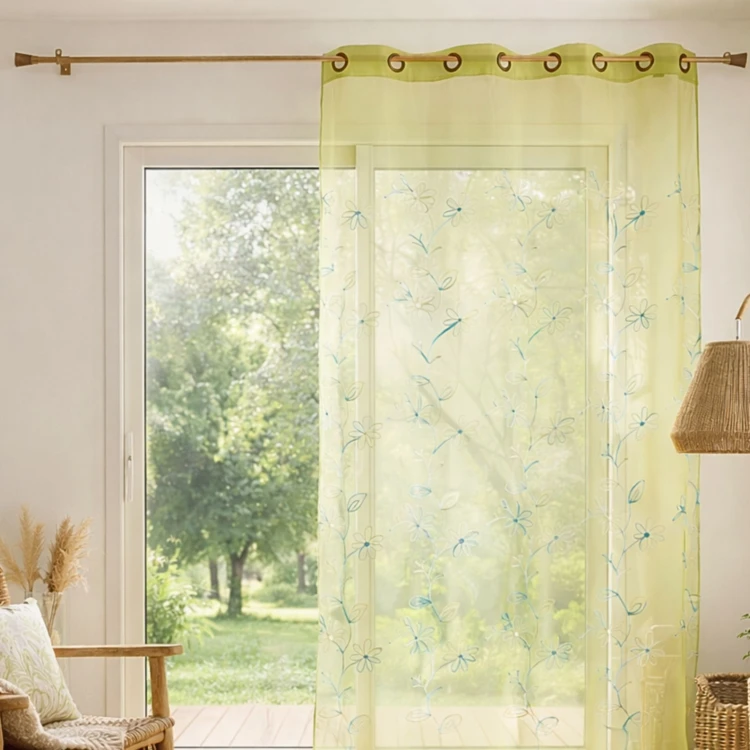 Voilage Organza Brodé fil satiné