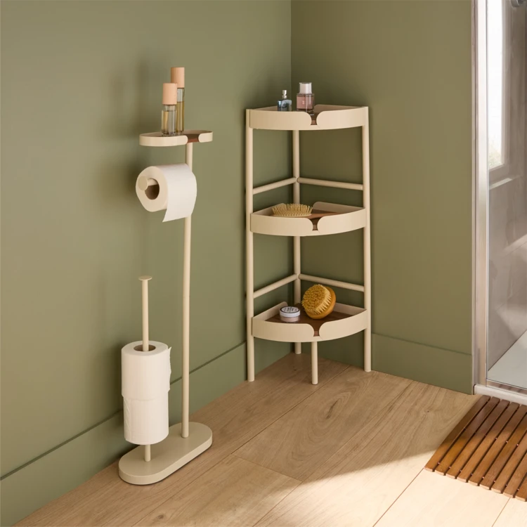 Etagère d'angle 3 niveaux en acier