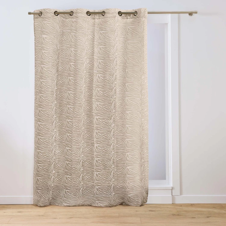 Voilage tamisant à œillets en voile tissé à motif zébré