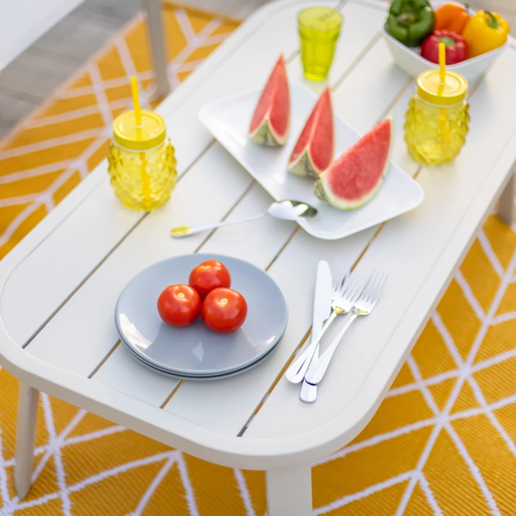 Salon de jardin bas 4 places en aluminium