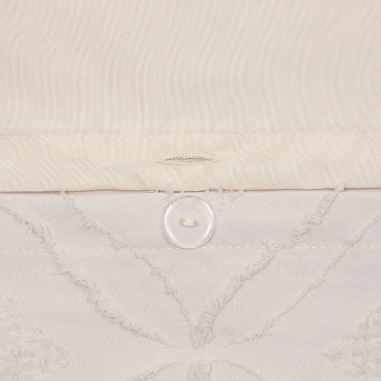 Conjunto de cama de 3 peças em microfibra lavada com padrão tufado