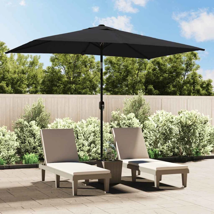 Parasol d'extérieur rectangulaire inclinable